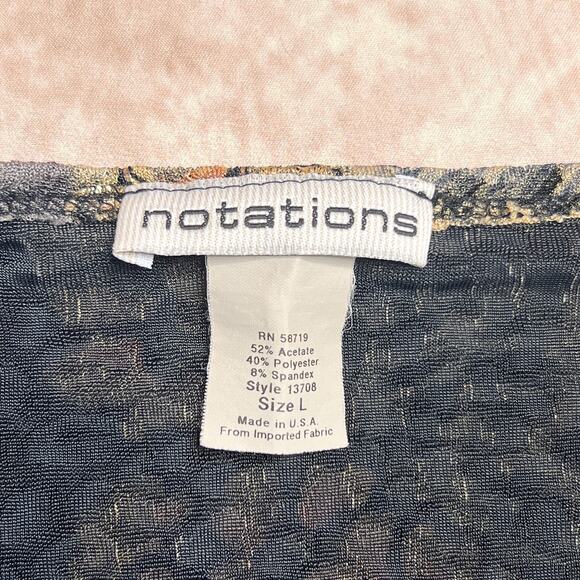 Vintage 90s Notations Floral Metallic Mesh Top 3/4 Sleeve Multicolor Fairy Boho - Picture 5 of 7